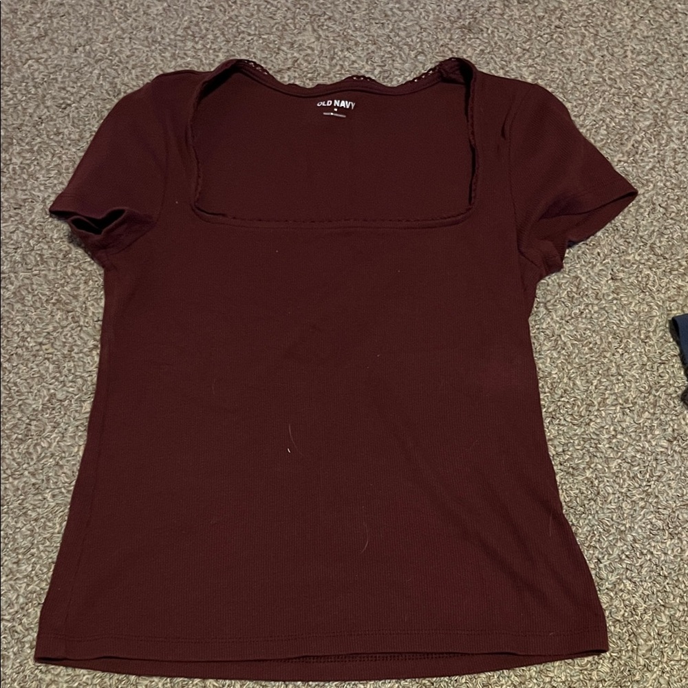 Old Navy Women's Dark Red Short Sleeve Top